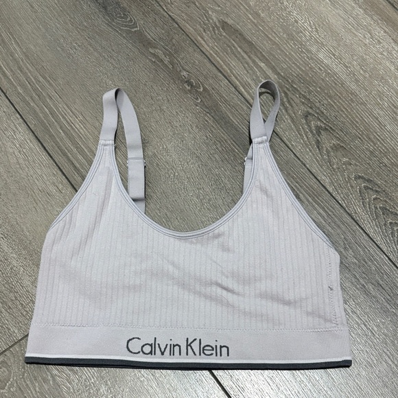 Calvin Klein Ribbed Gray Bralette - Picture 1 of 3